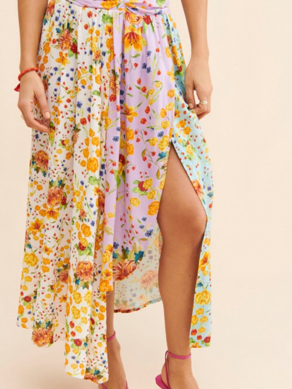 Agua Bendita Kayle Floral Crop Top & Bouk Asymmetrical Skirt Set L - Picture 6 of 16